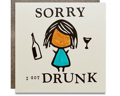 Sorry I Got Drunk Card Letterpress Card Etsy