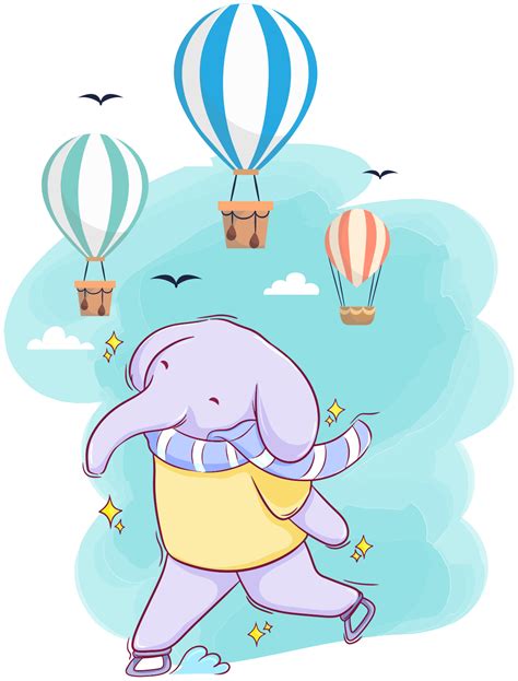 Vinilo Circo Elefante Jugando Con Airballoon Tenvinilo