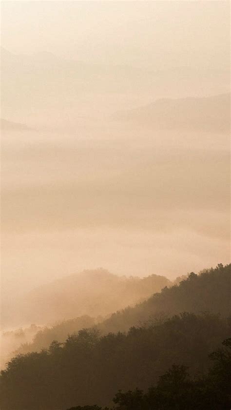 Foggy Yellow Nature Mountains Iphone 5s Wallpaper Download Iphone
