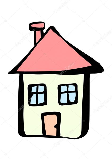 31896210 cartoon haus mit einem kleinen gardentree. Haus Cartoon Hand gezeichnet Doodle - Stockfotografie ...