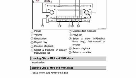 2015 Toyota Corolla CD player operation PDF Manual (9 Pages)