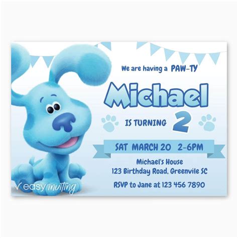 Blue S Clues Printable Birthday Card Printable Form Templates And Letter