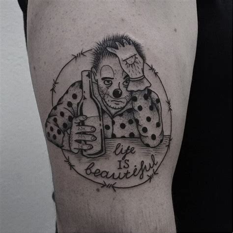 Tattoo Uploaded By Tattoodo • Sad Clown Tattoo By Andrey Kichatiy Andreykichatiy Drinktattoos