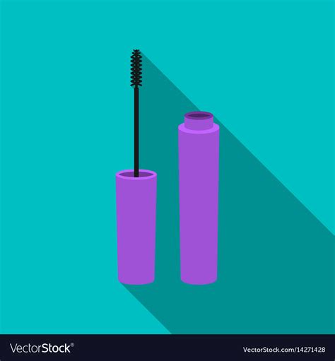Mascara Icon In Flat Style Isolated On White Vector Image