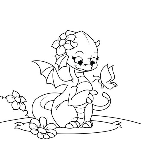 Cute Dragon Coloring Page Free Printable Coloring Pages