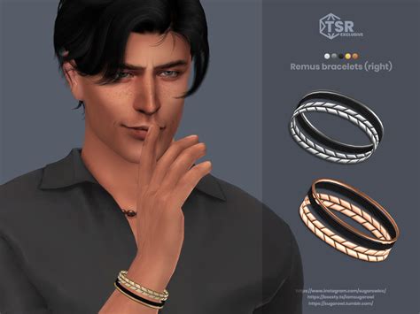 Sims 4 Accessories Male Bracelets Leather Emily Cc Finds