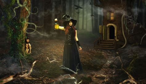 Fairy Tales The Witch Witchs House Mystical Halloween