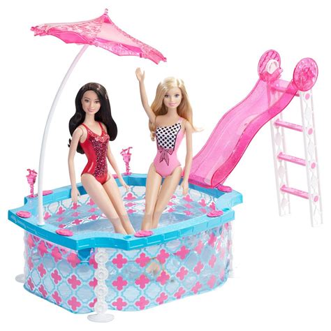 Barbie Glam Pool With Water Slide Pool Accessories Barbie Glam Pool