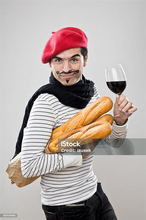 French Baguettes And Wine Stock Photo Download Image Now French