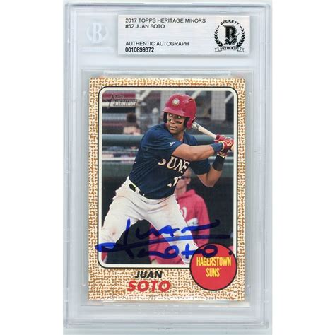 Juan Soto 2017 Topps Heritage Minors Autographed Rc Rookie Card Bas