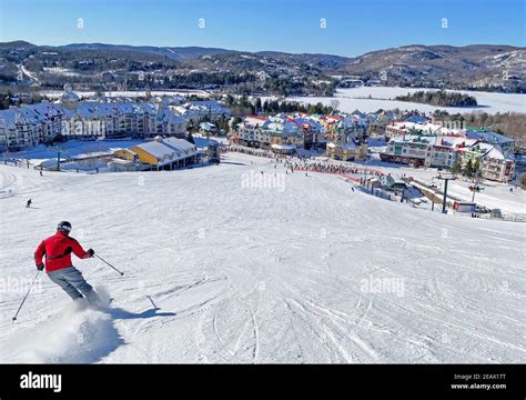 Mont And Lake Tremblant Village Resort In Winter Quebec Canada Stock Photo Alamy