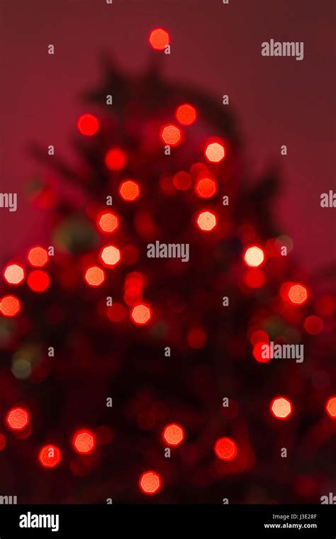 Blurred View Of A Lights On Christmas Tree Stock Photo Alamy