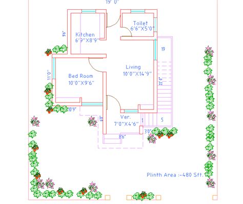 Bhk Simple House Layout Plan With Dimension In Autocad File This Is