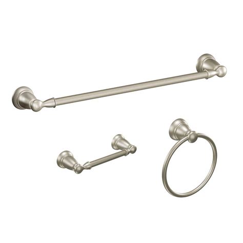 Find contemporary towel racks, toilet paper holders, shelves and more for the bathroom. MOEN Banbury 3-Piece Bath Accessory Kit in Brushed Nickel ...