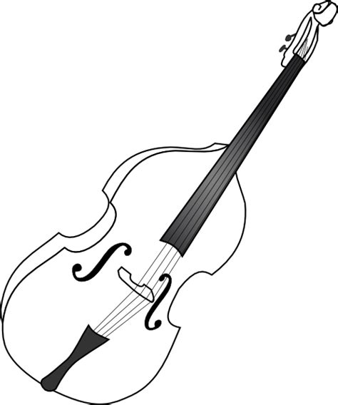Share your amazing black and white guitar clipart with people all over the world! Double Bass (b And W) Clip Art at Clker.com - vector clip ...
