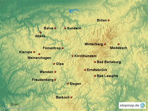 Stepmap Naturpark Sauerland Landkarte Für Deutschland