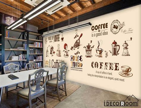 Graphic Design Coffe Theme Coffee Shop Art Wall Murals Wallpaper Decal