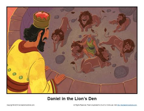 Daniel And The Lions Den Story Illustration Childrens Bible