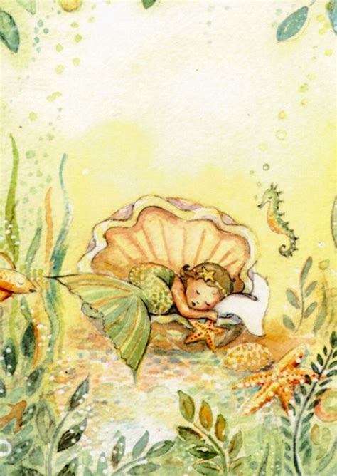Vintage Mermaid Art Print Illustration Mermaid Room Mermaid Fairy