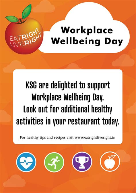 Eat Right Live Right Campaign Workplace Wellbeing Day Poster Healthy Activities Workplace