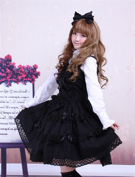 Best Cotton Black Sleeveless Gothic Lolita Dress Buy Cotton Black
