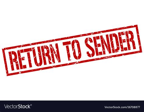 Return To Sender Stamp Royalty Free Vector Image