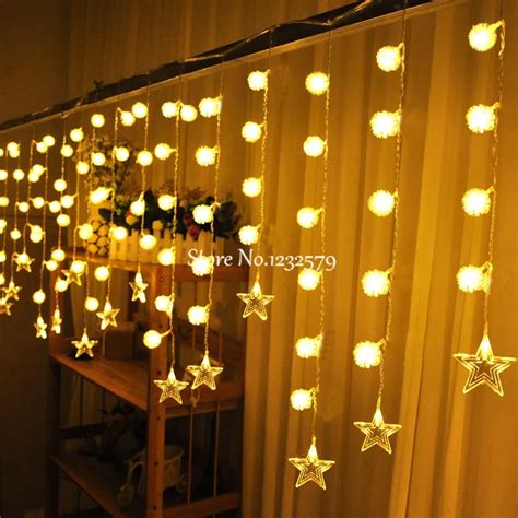 Multi Color 4m 96 Led Snowball Star Edelweiss Curtain String Lights