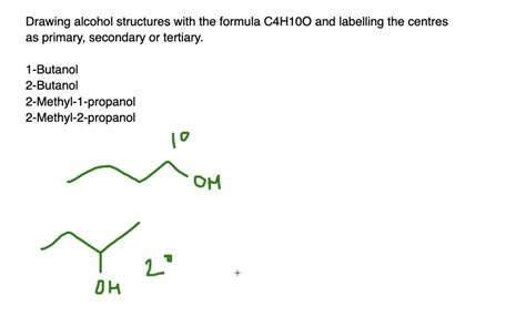 Solveddraw Structural Formulas For The Four Possible Alcohols With The