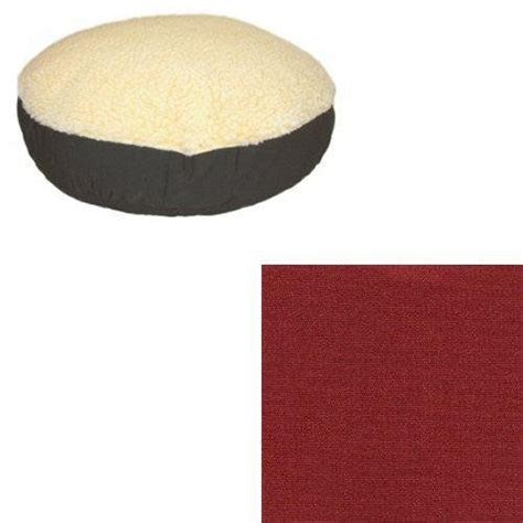 Snoozer Round Pillow Pet Bed Cream Snoozer With Fur Large Plum Check