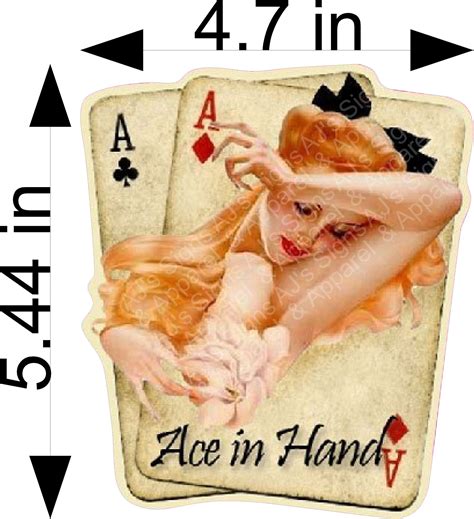 Aces In Hand Pinup Girl Vinyl Sticker Aj S Signs And Apparel