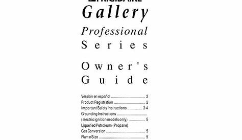 FRIGIDAIRE GALLERY 318068129 OWNER'S MANUAL Pdf Download | ManualsLib