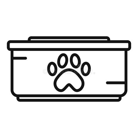 Dog Food Plastic Bowl Icon Outline Vector Pet Feed Stock Vector