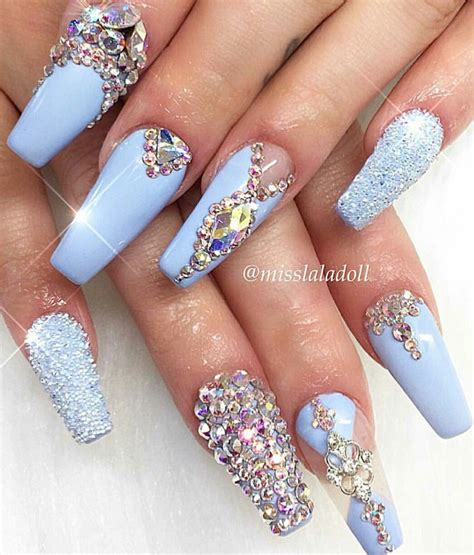 Baby blue rhinestone nails | Rhinestone nails Well you're in luck, because here they come.
