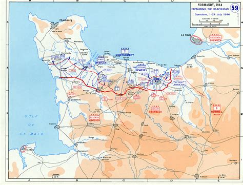 Map Of The Expanded Normandy Beachhead Jewish Virtual Library