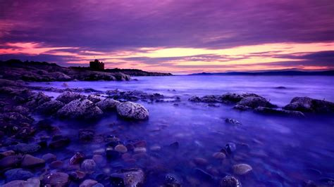 Purple Beach Sunset Wallpaper 16078