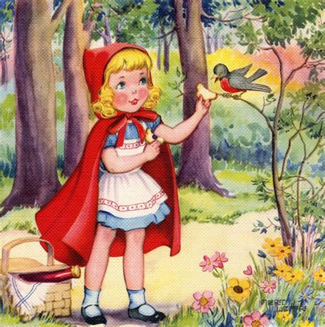 little red riding hood feeding robin posters and prints by corbis