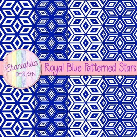 Free Digital Papers Featuring Royal Blue Patterned Stars Designs