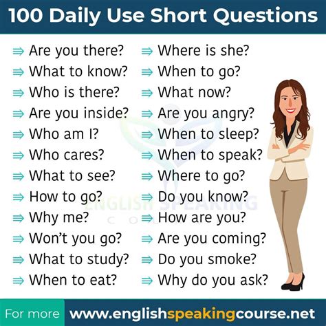 Daily Use Short Questions In English Questions And Answers
