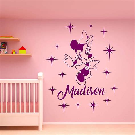 Wall Decals Minnie Mouse Wall Decal Personalized Girl Name Vinyl