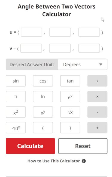Angle Between Two Vectors Calculator Best Solution Steps