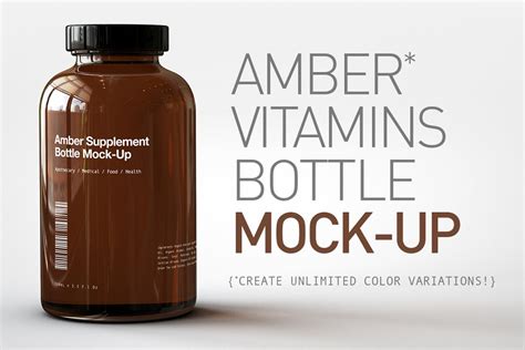 vitamin bottle mockup psd template  designer