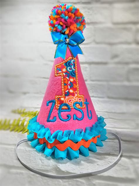 Wags & whiskers doggie dine in. Dog Birthday Party Hat in Pink/Turquoise and Personalized ...