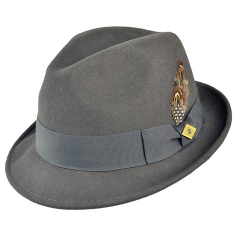 Stacy Adams Pinch Front Wool Felt Fedora Hat Crushable