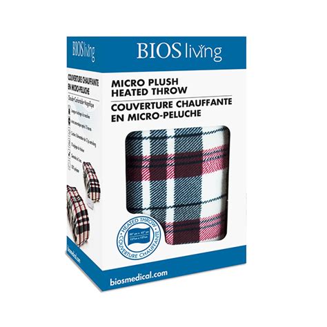 Bios Micro Plush Electric Throw Linen Plaid Nli Solutions
