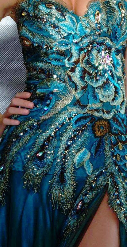 Floral And Peacock Feather Beaded Gown Beautiful Outfits Fashion