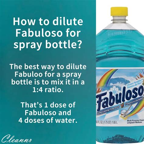 How To Dilute Fabuloso For Spray Bottle Easy 5 Step Guide Cleannr
