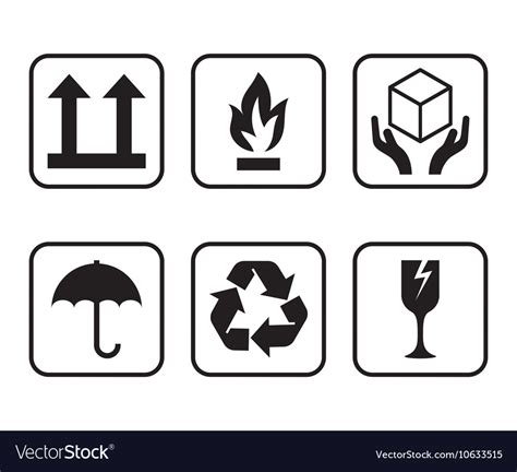 Set Of Symbols For Cardboard Boxes Royalty Free Vector Image