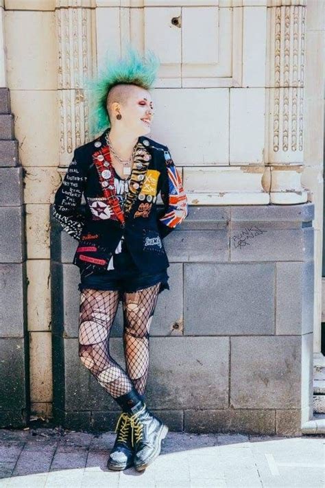 Punk Style Ripped Tights Jacket Emofashion Punk Outfits 80s Punk Fashion Punk Rock Girls