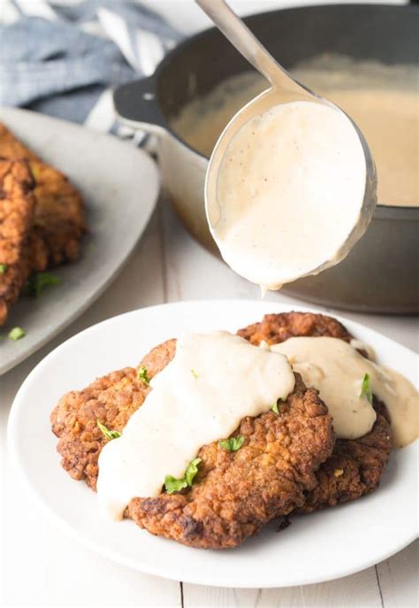 Gradually whisk in water and remaining milk. Perfect Chicken Fried Steak Recipe with Gravy - A Spicy ...