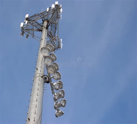 Cell Phone Tower With Ballfield Lights Stock Images Image 8464784
